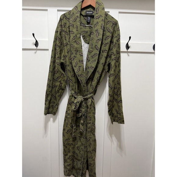 Joe Boxer Other - Joe Boxer Mens Elk Robe Long Sleeve Pockets Tie Cotton Flannel Cabincore Cottage
